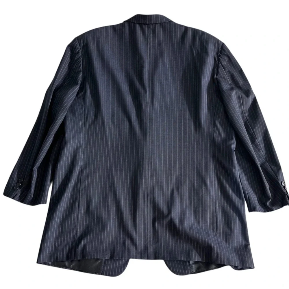Pal Zileri Men’s Made in Italy Navy Blue Pinstripe Wool Sport Coat Blazer ~ 48L